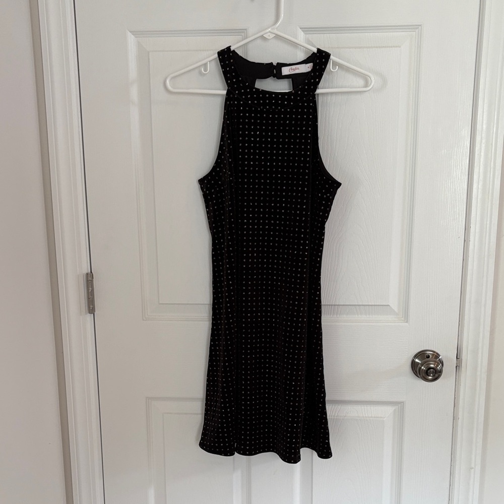 Candie's Black and White Polka Dot Midi Dress